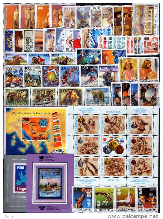 Yugoslavia 30 complete years from 1962 to 1991 year without surcharge stamps, MNH (**)