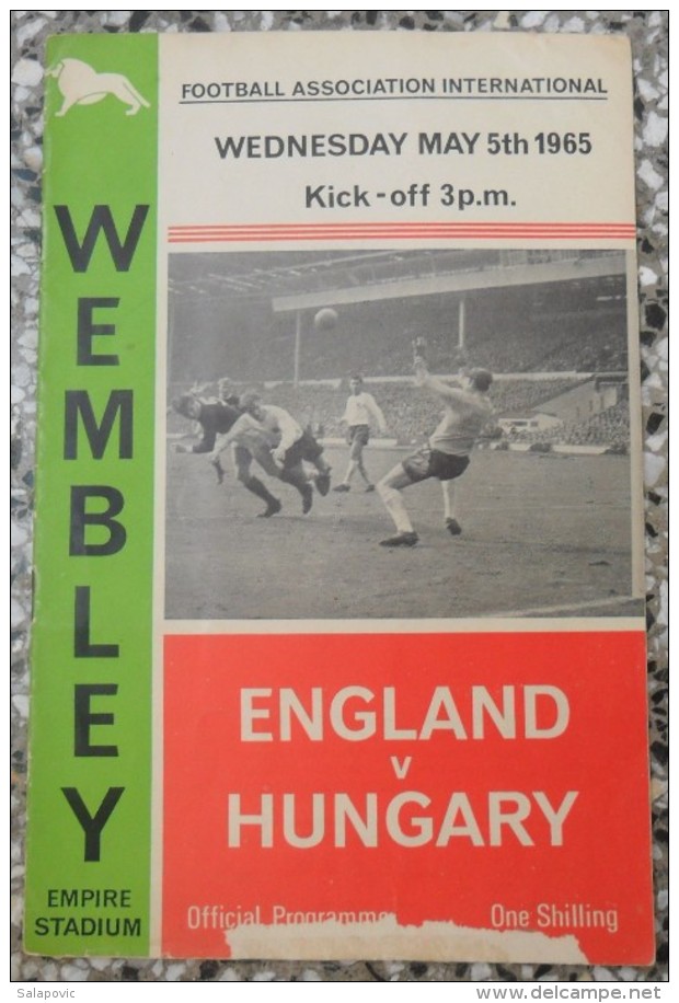 WEMBLEY 1965 ENGLAND V HUNGARY PROGRAMME 05/05/1965 - Livres