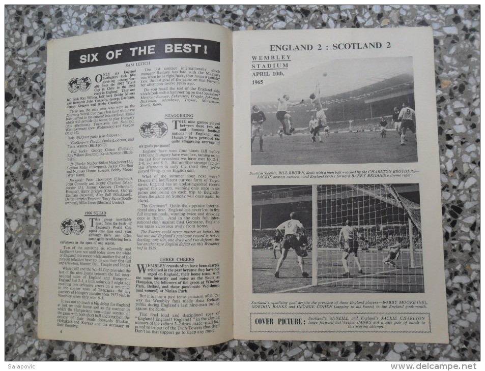 WEMBLEY 1965 ENGLAND V HUNGARY PROGRAMME 05/05/1965 - Livres