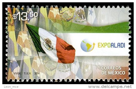MÉXICO Expo ALADI 2014 La Asociación Latinoamericana De Integración FLAGS Stamp MNH - Mexico