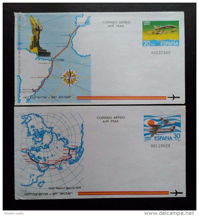 ESPAÑA 1981. AVIONES - AVIACIÓN. 2 AEROGRAMAS. NUEVO. - Aviones