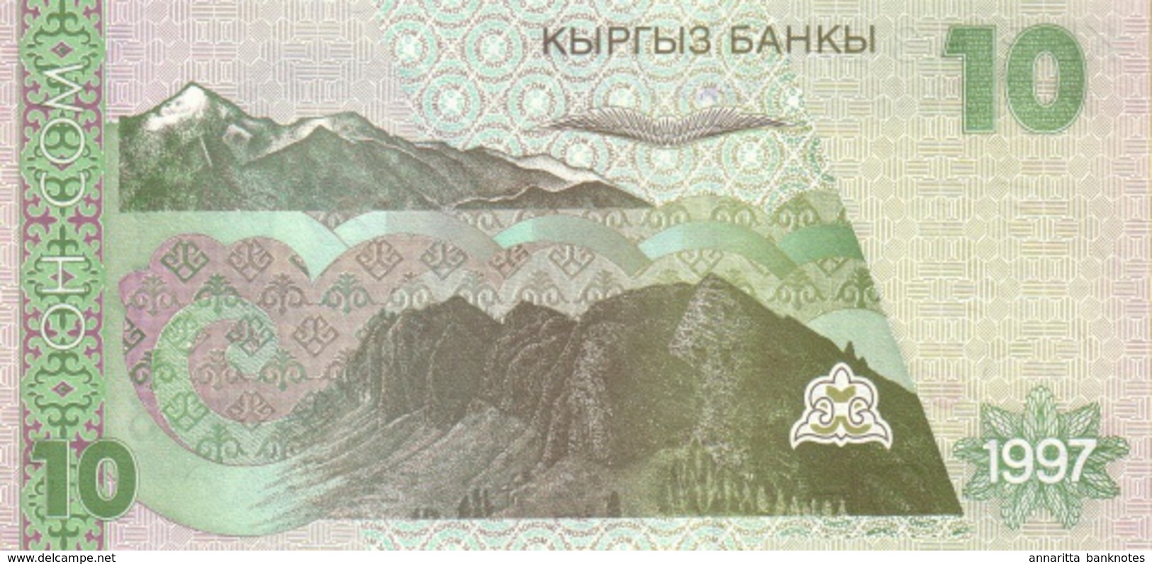 KYRGYZSTAN 10 COM (SOM) 1997 P-14 UNC [ KG212a ] - Kirguistán