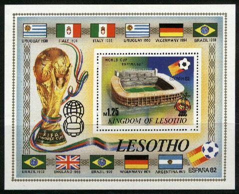 LESOTHO 1982 MNH Block Football Champ B14 - Other & Unclassified