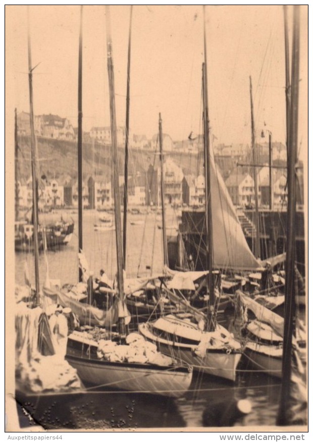 Photo Originale Allemagne - Heligoland - Helgoland En 1934 - Joli Port Et Voiliers En Mer Du Nord - Mâts De Bateaux - Lugares