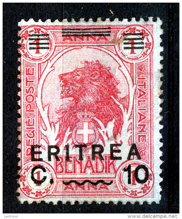 ERITREA  1922  10 C On  1 Anna  MH            LION - Eritrea