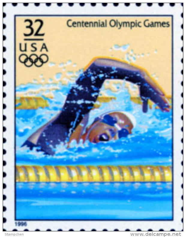 Sc#3068n 1996 USA Olympic Games Stamp-Women's Swimming Athletic - Ete 1996: Atlanta