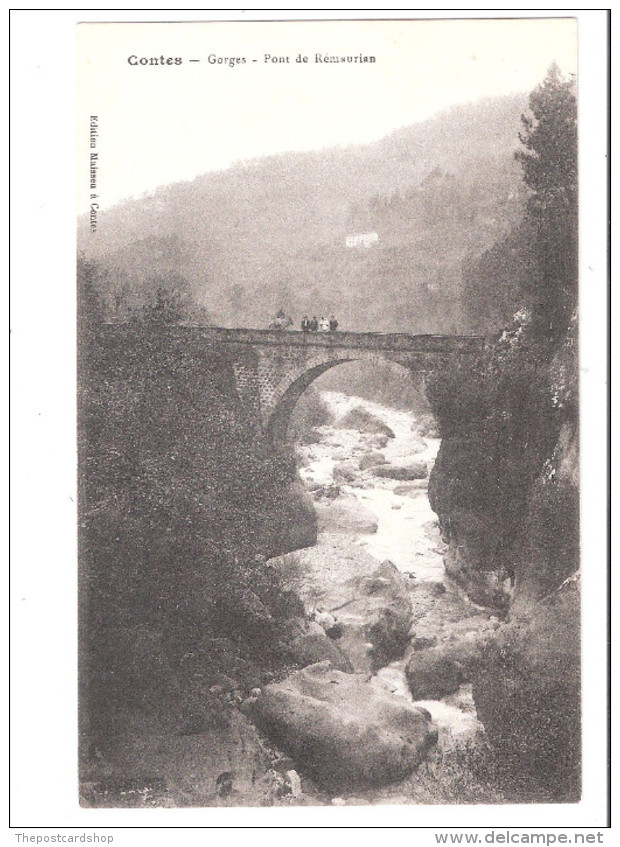 CPA 06 CONTES Gorges Pont De Remaurian Bridge Unused - Contes