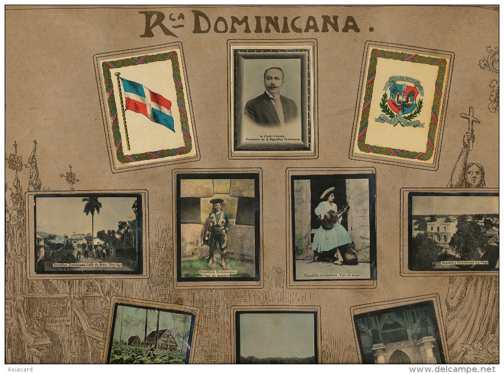 Set Of 10 Pictures Santo Domingo Advert For Susini Cigars Cuba ,  Eladio Victoria , Bandera, Tabaco, Colon, La Vega Etc - Dominicaanse Republiek