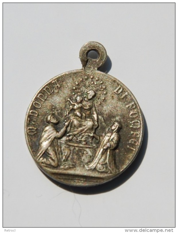 Old Religious Pendant - Madonna Di Pompei - Adel