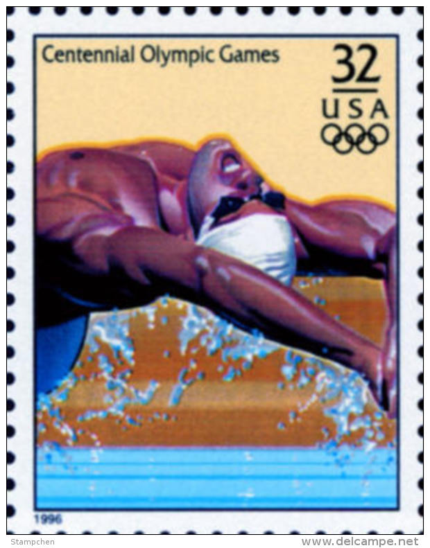 Sc#3068q 1996 USA Olympic Games Stamp-Swimming Athletic - Summer 1996: Atlanta