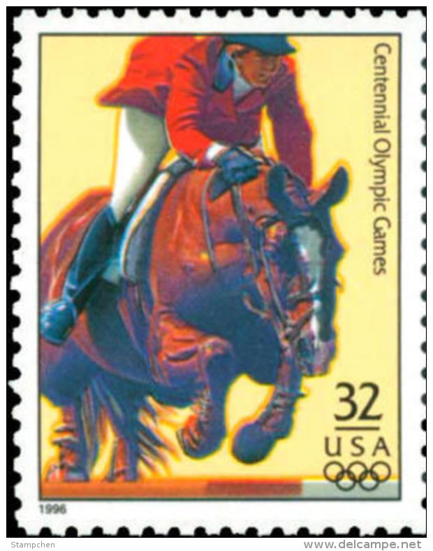 Sc#3068s 1996 USA Olympic Games Stamp-Equestrian Horse Athletic - Zomer 1996: Atlanta