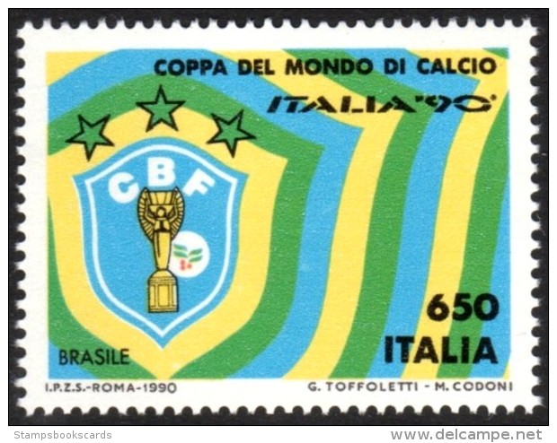 Italia 90 Brazil Brasil Brasile World Football Mnh Stamp - Unused Stamps