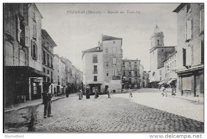 CPA Hérault Non Circulé Pézenas Marché - Pezenas