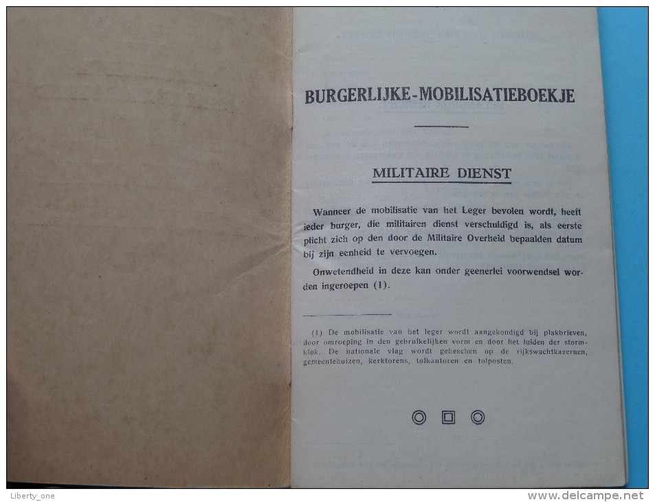 Livret De MOBILISATION Civile Cadastre  Matr : 517 ( Honhon Henri - Liège 1903 ) Anno 1921 ( Détail Zie / Voir Photo ) ! - Dokumente