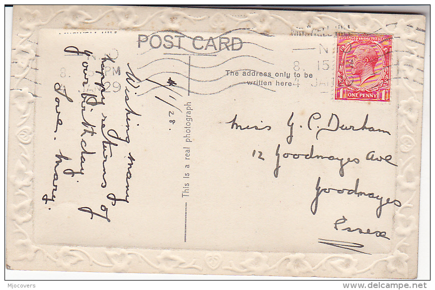 1925 Muswell Hill GB GV Stamps COVER (Postcard Birthday Greetings) - Covers & Documents