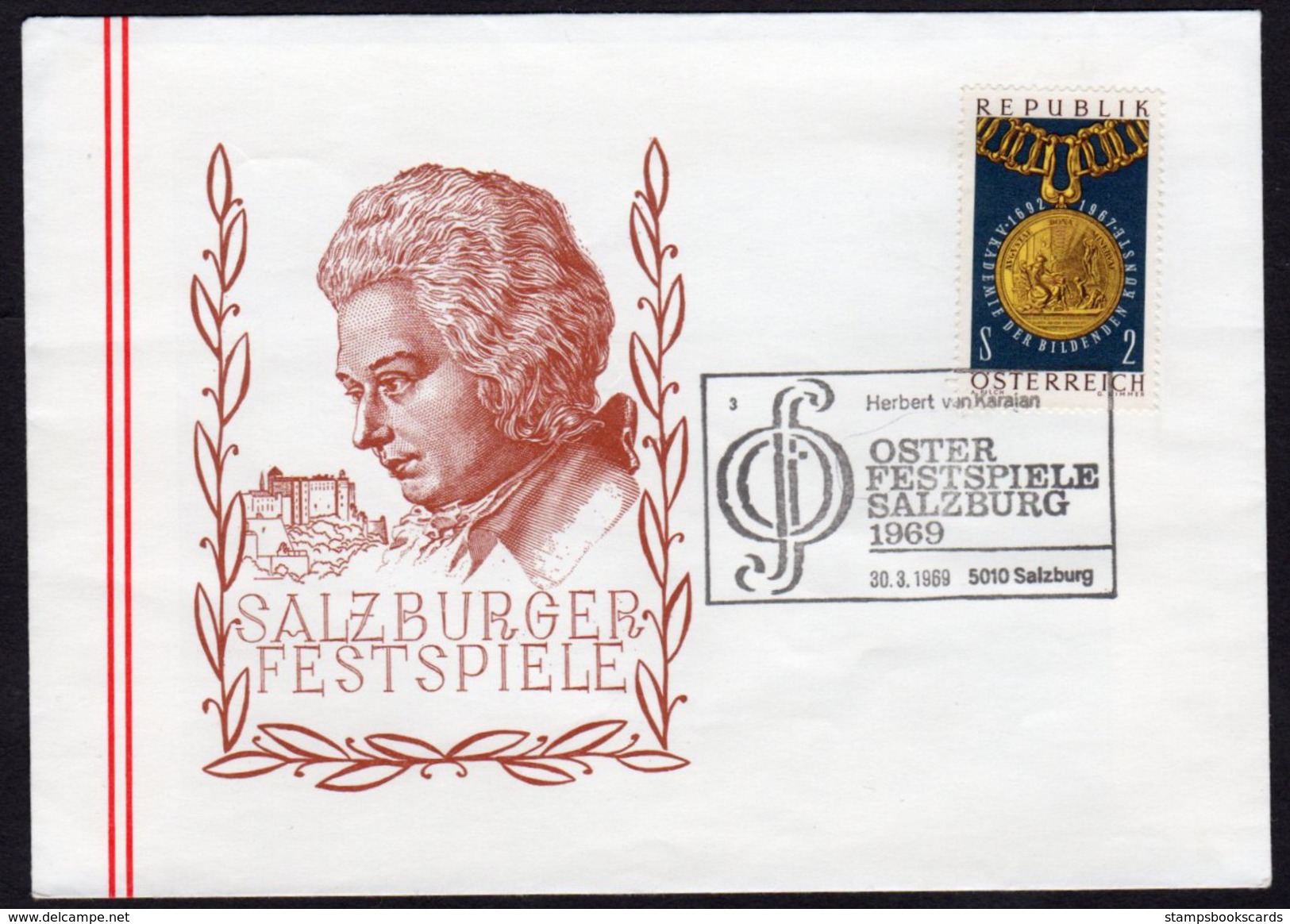 Mozart Austria Cover Salzburg 1969 - Altri & Non Classificati