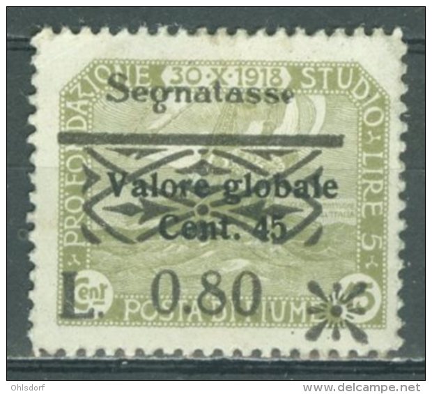 ITALIA - OCCUPAZIONI - FIUME - SEGNATASSE 1921: Sassone 23 31 ? / YT 24, * MH - FREE SHIPPING ABOVE 10 EURO - Fiume