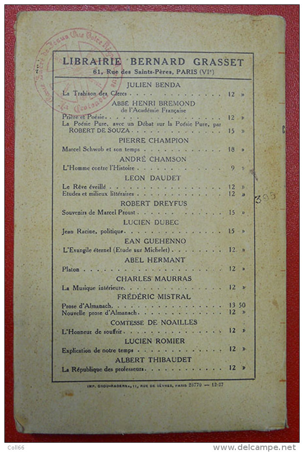 1927 Charles Maurras Et Le Nationalisme De L´Action Française Cachets Encre La Croisade Jésus édit Grasset Mis De Roux - 1901-1940