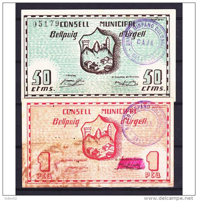 LRDBYMA6208-LBTBBIMGC0236-B.BILLETES DE LERIDA. LA GUERRA CIVIL. 15CTMS. AYUNTAMIENTO DE BELLPUIG - 1-2 Peseten