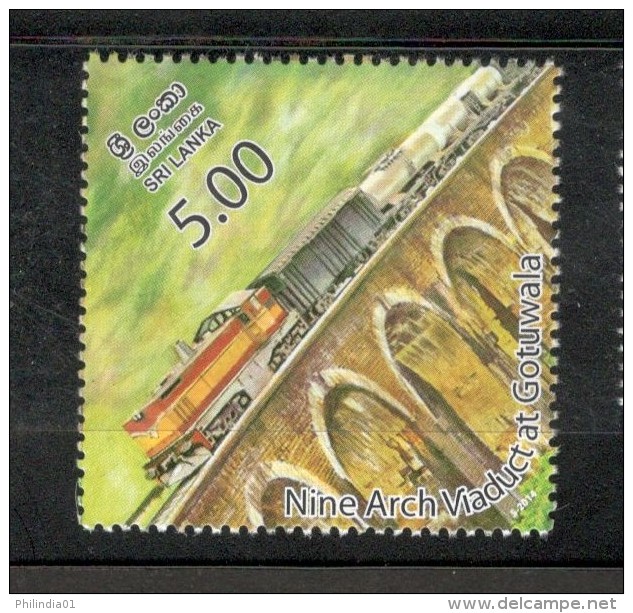 Sri Lanka 2014 Nine Arch Viaduct At Gotuwala Railway Locomotive Train MNH # 3510 - Sri Lanka (Ceylon) (1948-...)