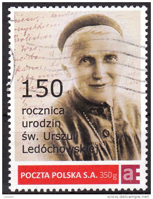 POLAND Personalized Stamp - Holy Ursula (Julia) Ledochowska - 150 Birth Anniversary B 1 - Used - Used Stamps