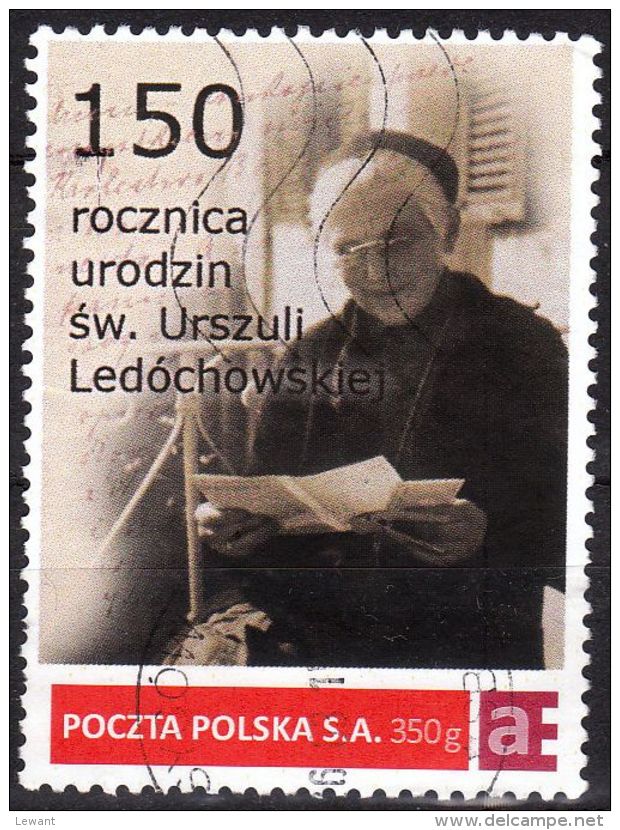 POLAND Personalized Stamp - Holy Ursula (Julia) Ledochowska - 150 Birth Anniversary C 2 - Used - Oblitérés