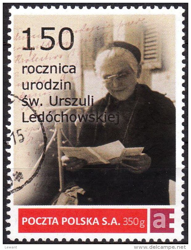 POLAND Personalized Stamp - Holy Ursula (Julia) Ledochowska - 150 Birth Anniversary C 3 - Used - Usados