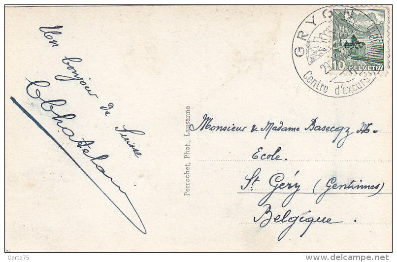 Suisse - Gryon - Environs De Barboleusaz - Cachet 1948 - Gryon