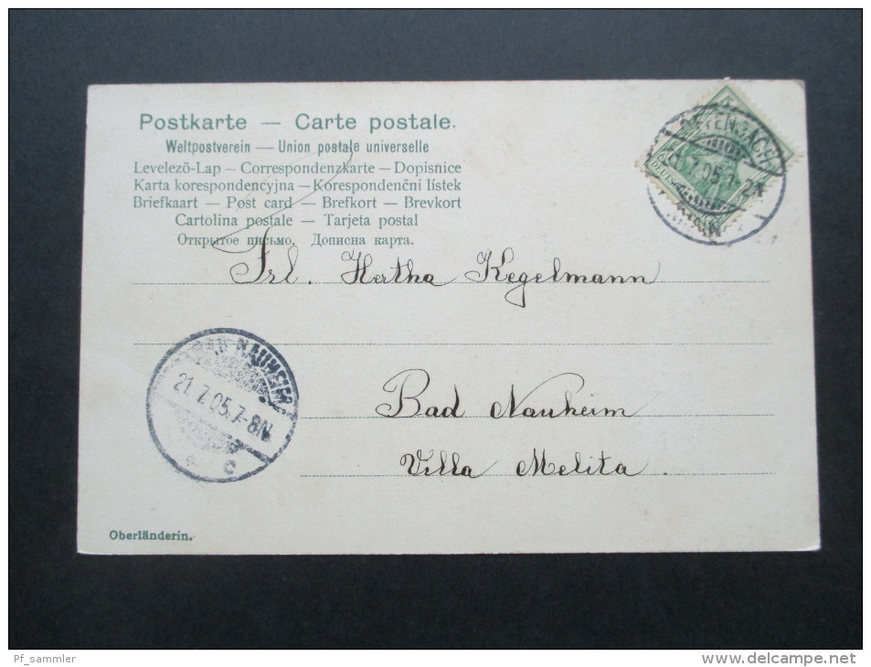 AK / Künstlerkarte 1905 Oberländerin. Frau Mit Tracht. Katze.  Deutsches Reich Germania. Hertha Kegelmann Villa Melita - Personajes