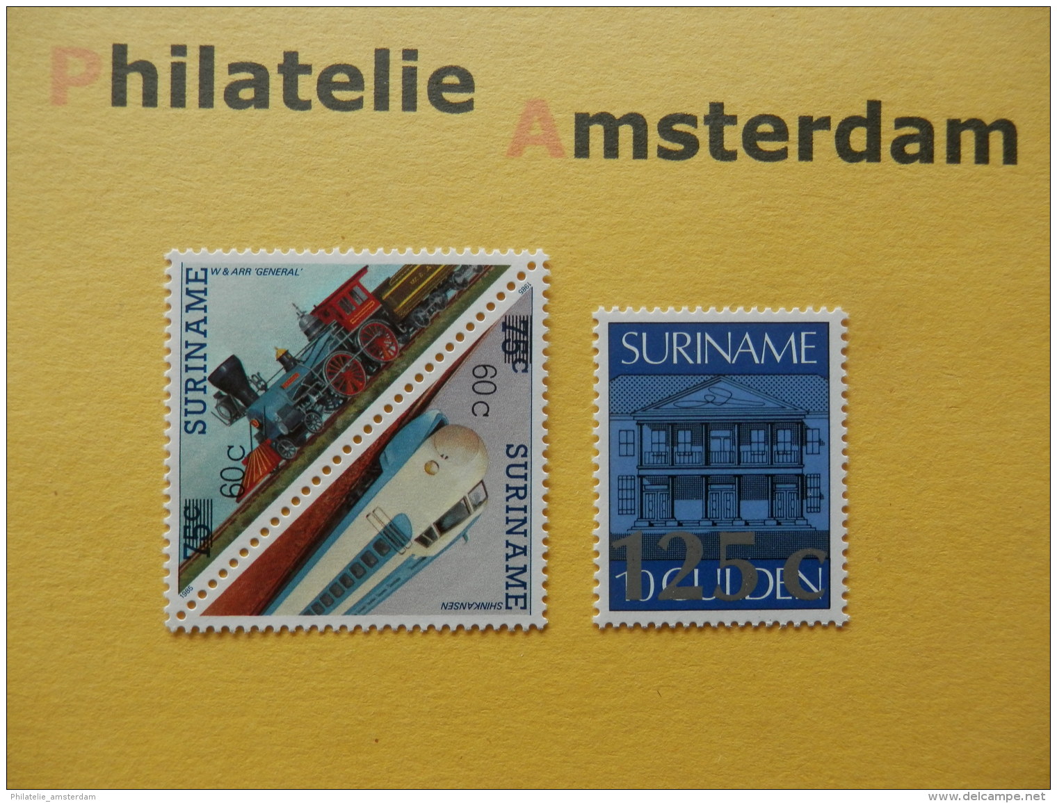 Suriname 1988, OVERPRINT / CENTRAL BANK PARAMARIBO / TRAINS: Mi 1258-60, ** - Surinam