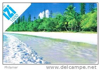 Nouvelle Caledonie Telecarte Phonecard Publique Prepayee Prepaid IZI 1000 F Plage Lagon  31/12/2012 Ut. E Moyen - Nouvelle-Calédonie