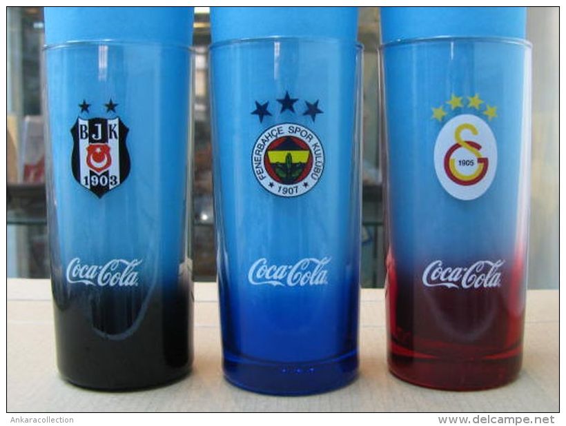 AC - COCA COLA BESIKTAS FENERBAHCE GALATASARAY BRAND NEW GLASSES FROM TURKEY - Tazze & Bicchieri