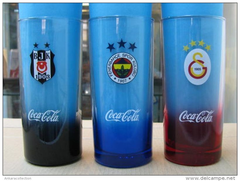 AC - COCA COLA BESIKTAS FENERBAHCE GALATASARAY BRAND NEW GLASSES FROM TURKEY - Tasses, Gobelets, Verres