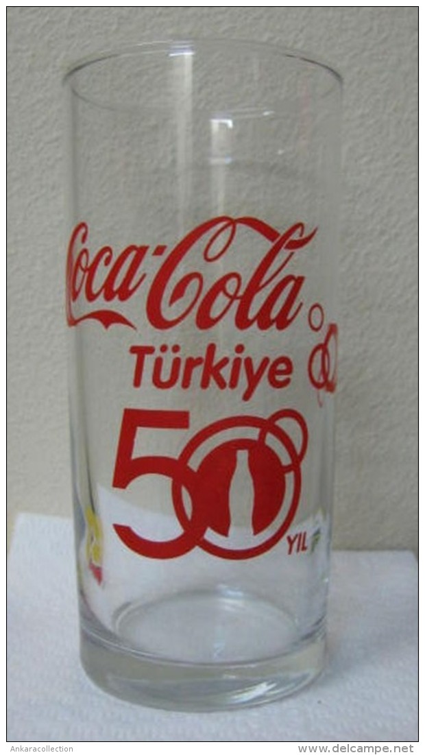 AC - COCA COLA - 50th YEAR IN TURKEY ILLUSRATED GLASS FROM TURKEY - Becher, Tassen, Gläser