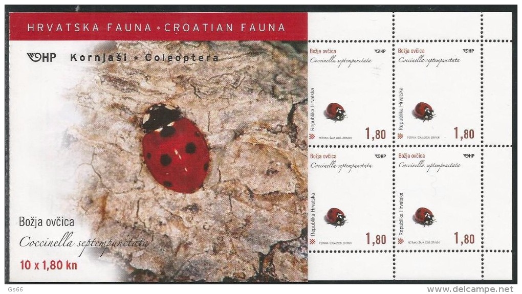 Kroatien, 2005, 713/15 MH 0-13/0-15, Käfer. Booklet, MNH - Kroatien