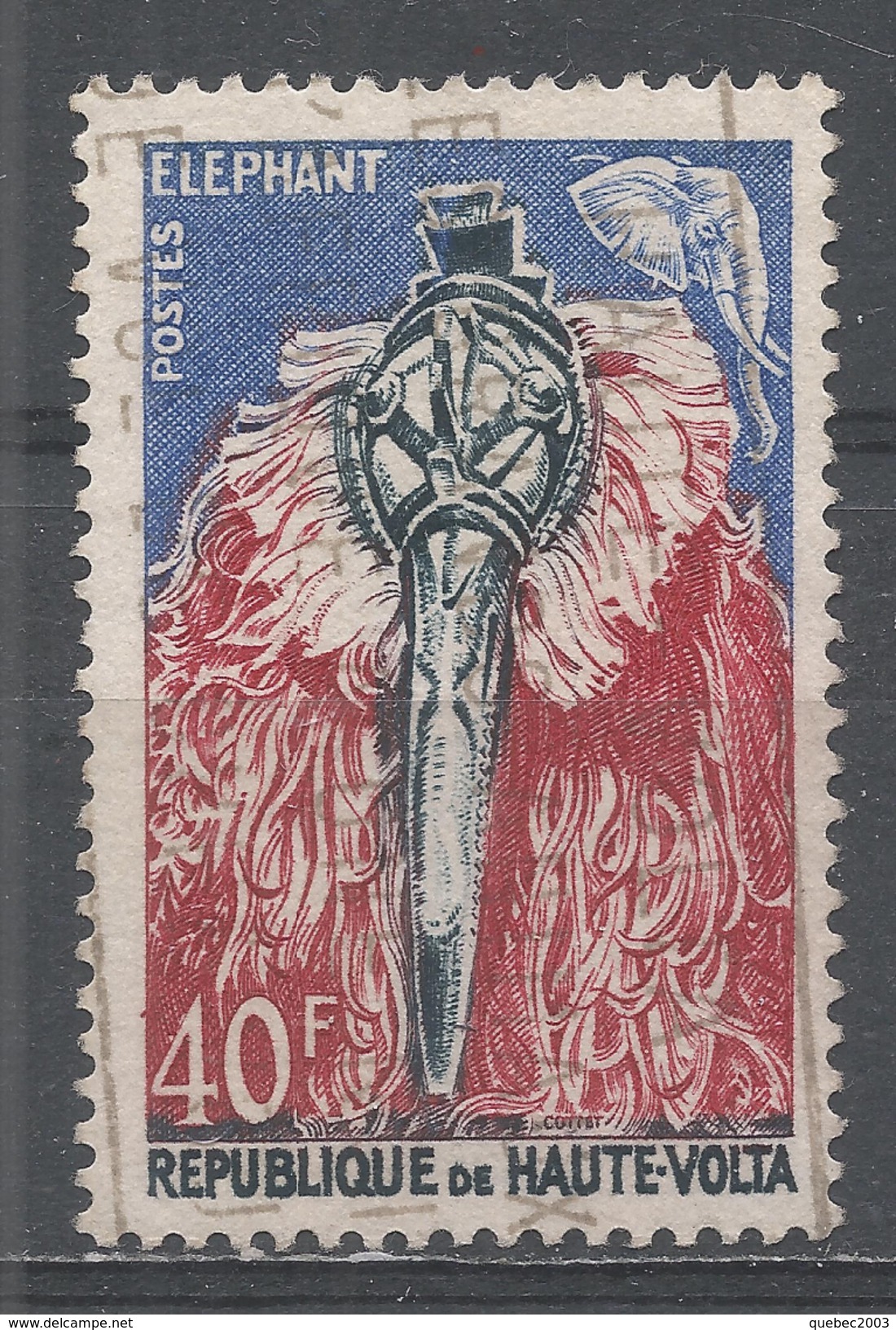 Burkina Faso (Upper Volta) 1960. Scott #85 (U) Elephant Mask - Obervolta (1958-1984)