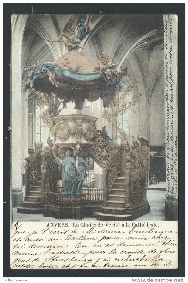 CPA - ANTWERPEN - ANVERS - La Chaire De Vérité à La Cathédrale - Couleur 1902   // - Antwerpen