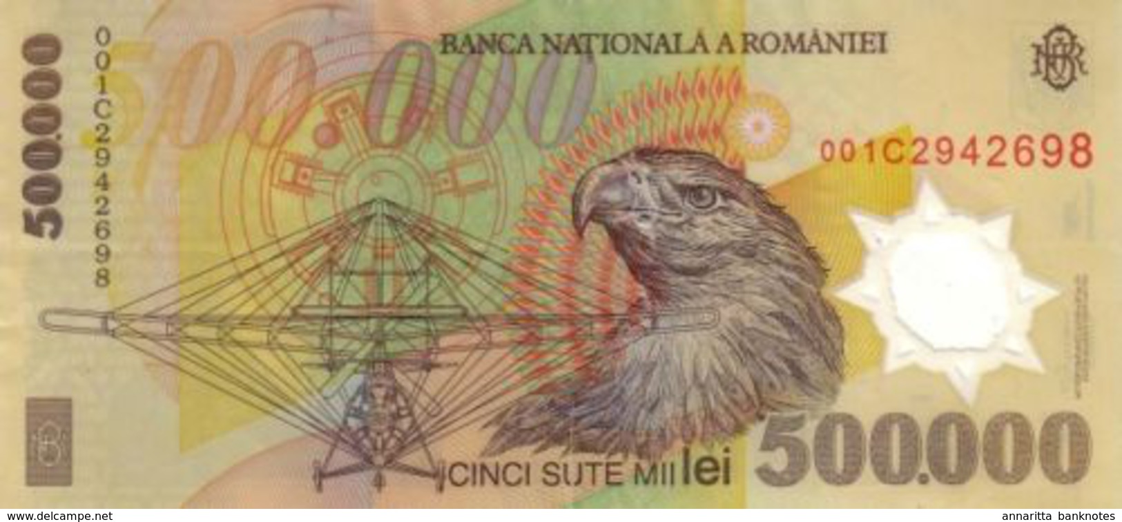 Romania 500000 Lei 2000, Prefix 00, Rare XF (P-115a, B-276a) - Roemenië