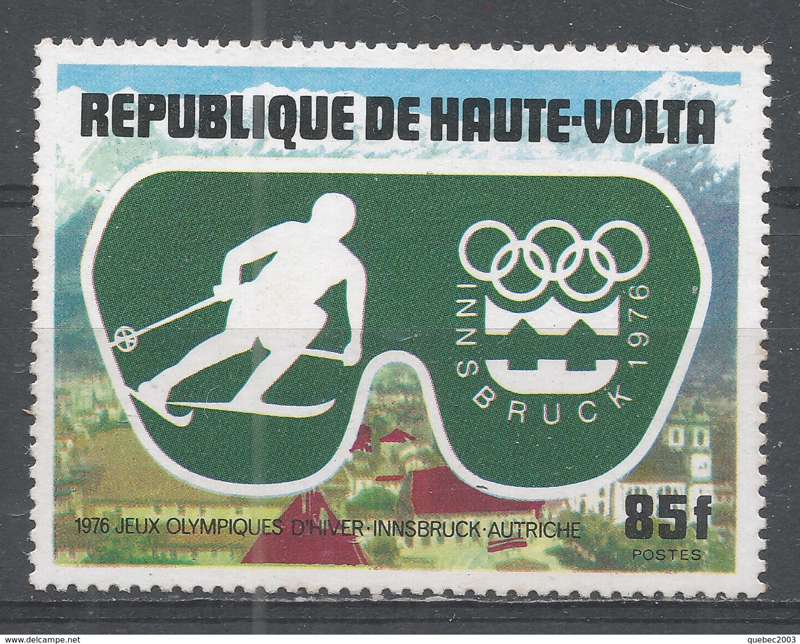 Burkina Faso (Upper Volta) 1975. Scott #386 (MNH) Olympic Games, Innsbruck, Skiing - Upper Volta (1958-1984)