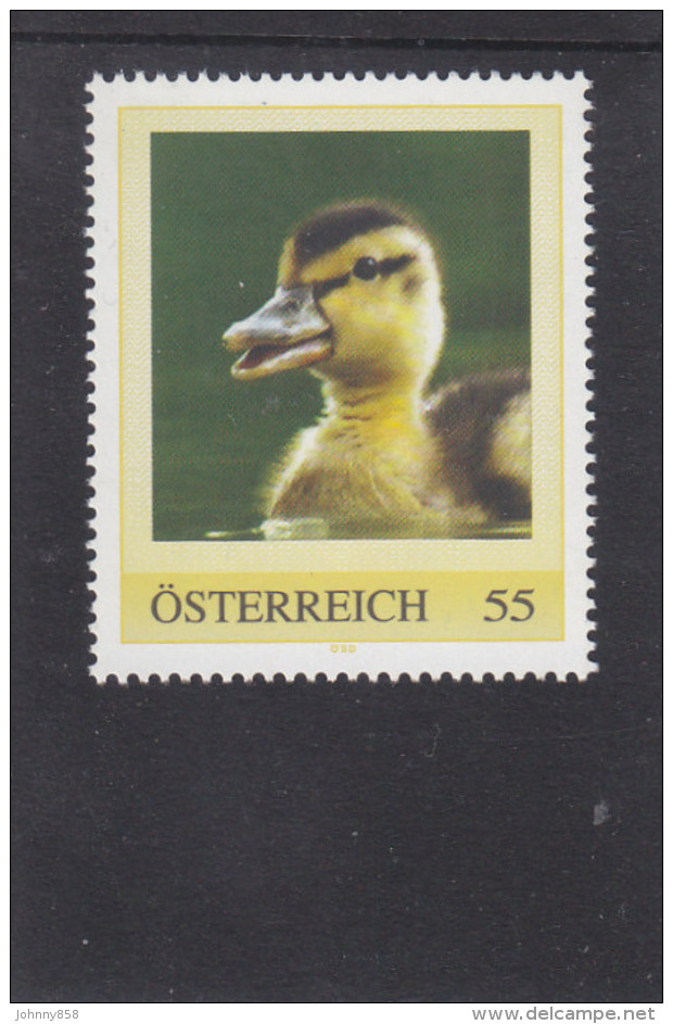 PM, 4x Tiere "Ente, Gibbonaffe, Giraffe, Panda" , Postfrisch, ** - Personalisierte Briefmarken