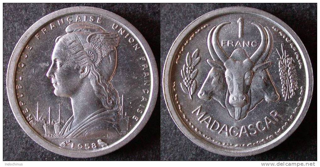 MADAGASCAR  1  Franc  1958  UNC / BU  ENVOI GRATUIT - Madagascar