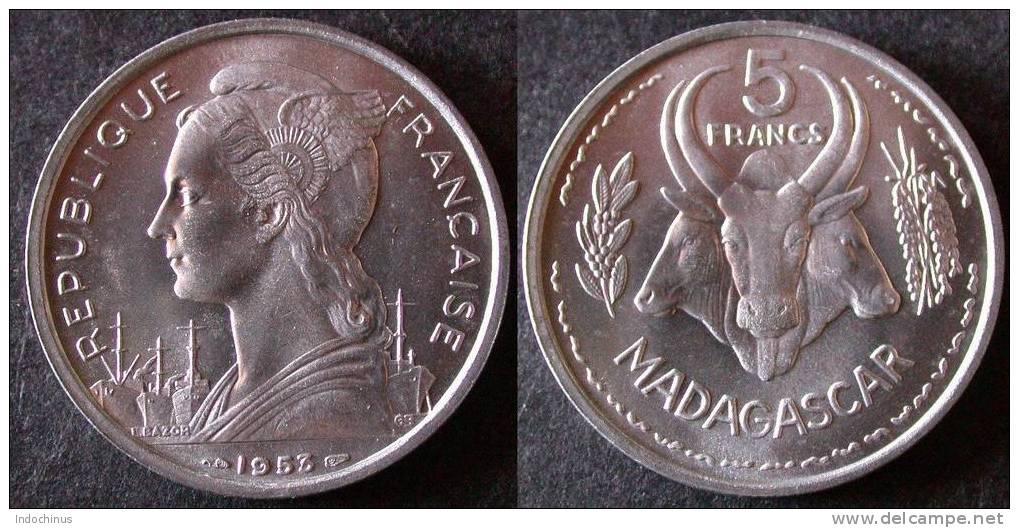 MADAGASCAR  5  Francs  1953    UNC / BU   PORT  OFFERT - Madagaskar