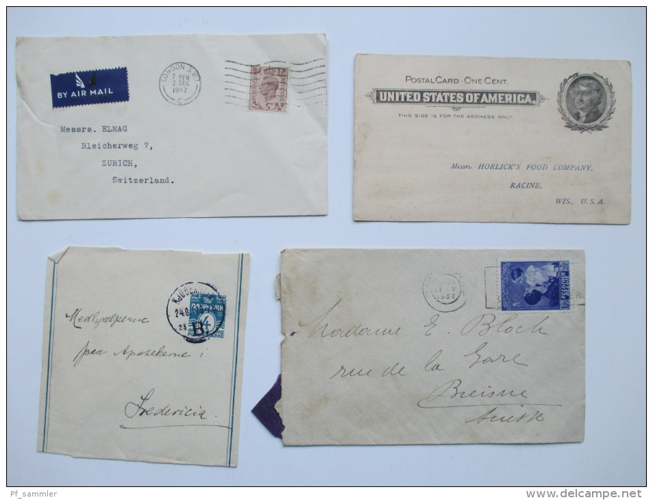 Belegeposten über 280 Stk. ab ca. 1882. Briefe / FDC / GA / PK / Streifbänder usw. Deutschland / Europa / Alle Welt