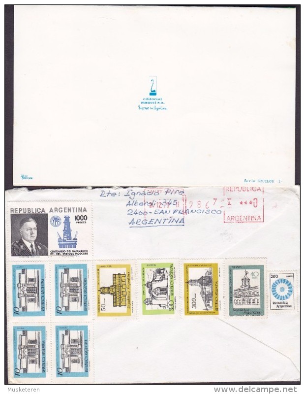 Argentina Via Aerea SAN FRANCISCO 1979 Uprated Meter Cover Letra & Card 4-Block & Others (2 Scans) - Briefe U. Dokumente