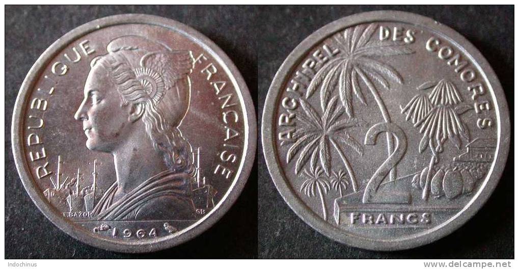 COMORES  2 Francs 1964 UNC / SUP  COMOROS   PORT OFFERT - Comores