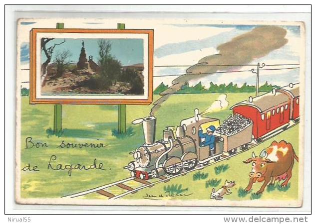 Bon Souvenir De LAGARDE Humour Train Illustrateur Jean De Preissac  .......cl - Preissac