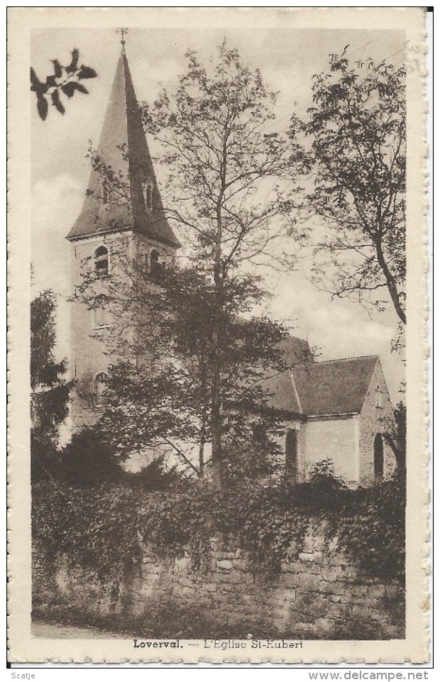Loverval.  -   L'Eglise St-Hubert.  1956  Naar  De Panne - Gerpinnes