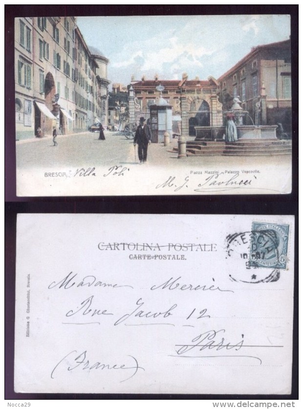 BRESCIA 1907 - PIAZZA MAZZINI - BELLA ANIMAZIONE! - Brescia