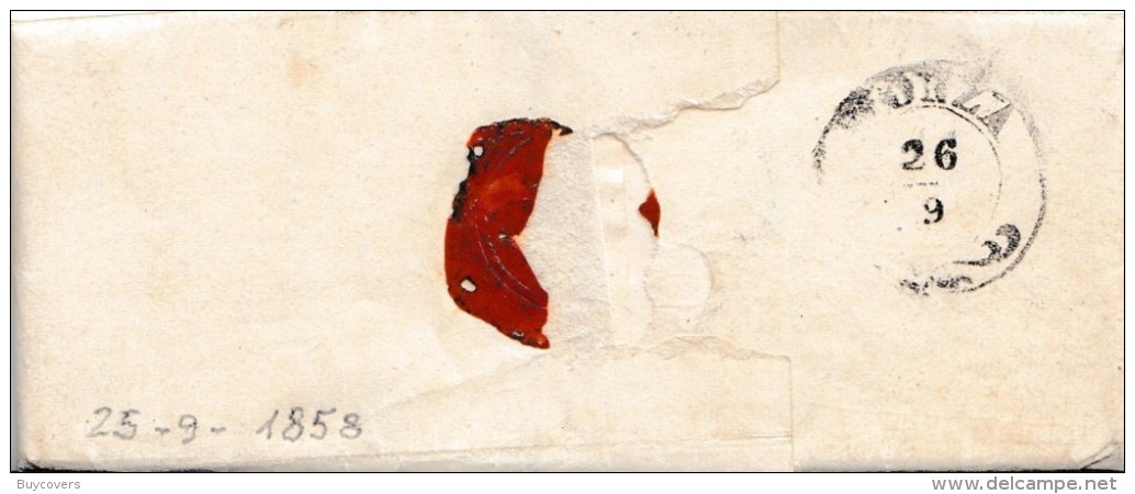 C418- LOMBARDO VENETO -Lettera Da CHIARI Del 25/9/1858 A Monza Con 15 Cent. Rosso  3° Tipo -  . Leggi ... - Lombardo-Veneto