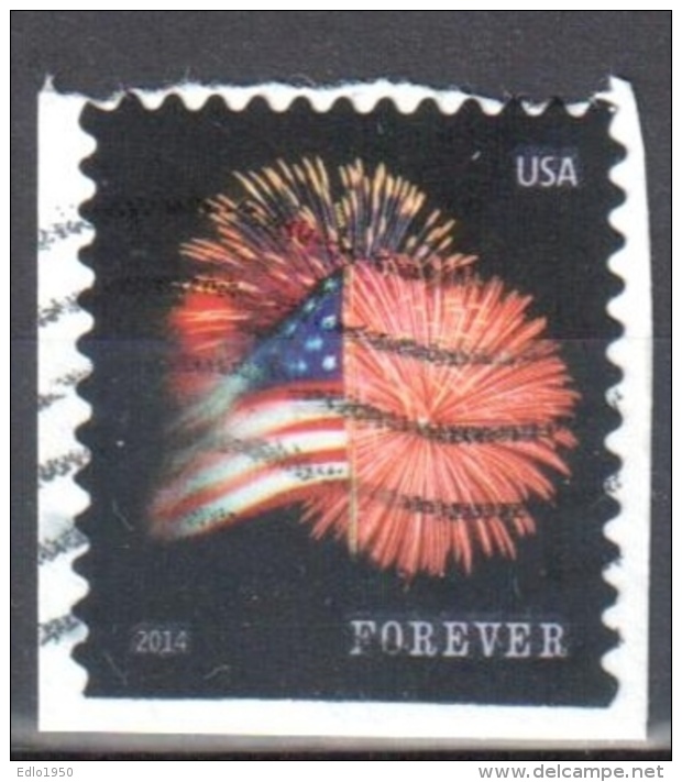 United States 2014 Star Spangled Banner Sc # 4855 - Mi 5047 BD Perf. 11¼:10¾ - Used - Usati
